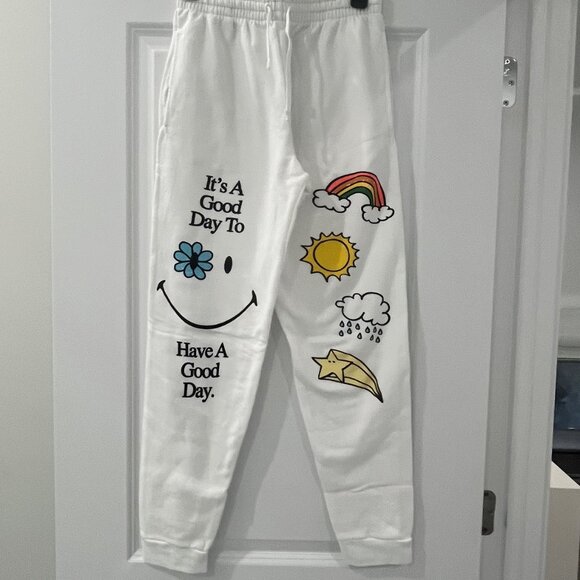 Pacsun Echo Art Doodle White Sweatpants - Size Small - Picture 1 of 9